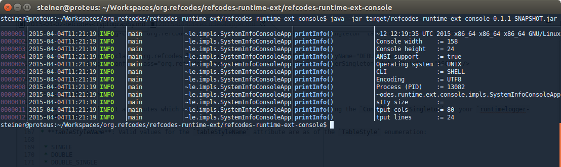 Fancy logger output